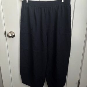 Feiersi Women's Navy Barrel Pants